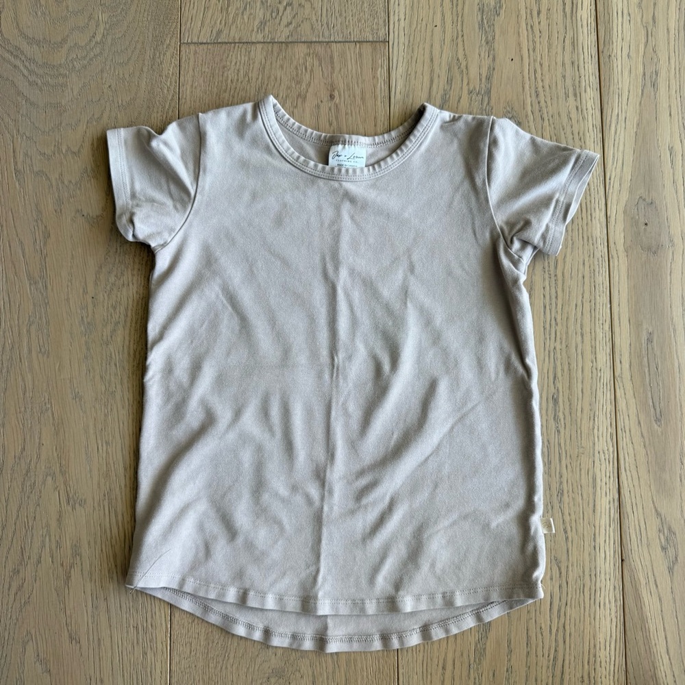 Jax & Lennon Co greige Short Sleeve Tee Classic Crew Neck